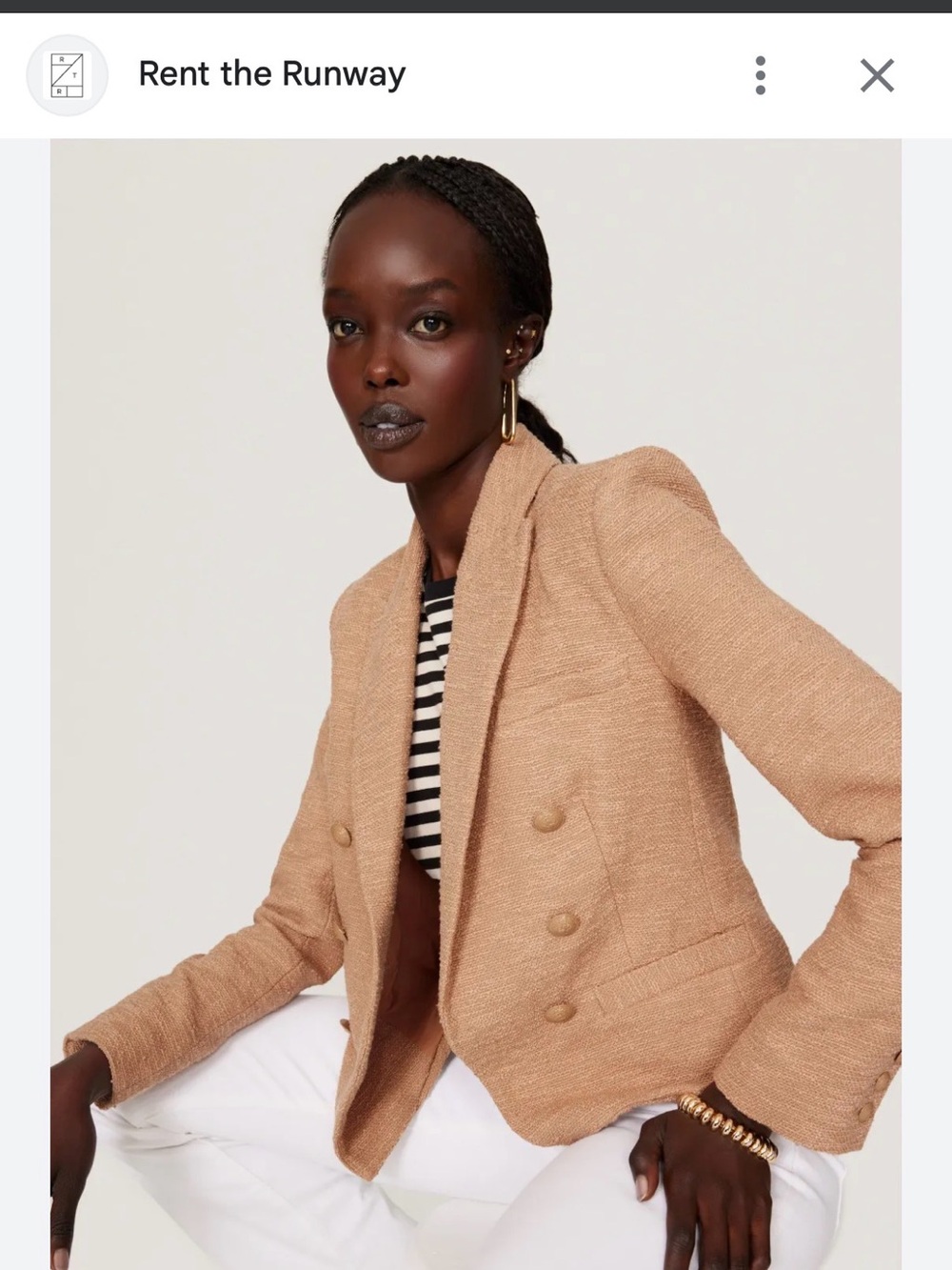 L'AGENCE Textured Rust-Brown Double-Breasted Blazer - Picture 6 of 6